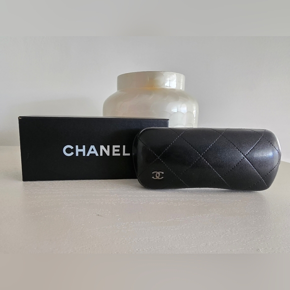 CHANEL Accessories - Chanel Quilted Leather Eyeglass Case With Box - Black